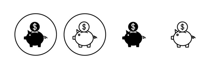 Piggy bank icon set. piggy money icon