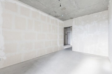 Obraz premium interior of the apartment without decoration in gray colors