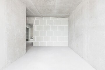 interior of the apartment without decoration in gray colors