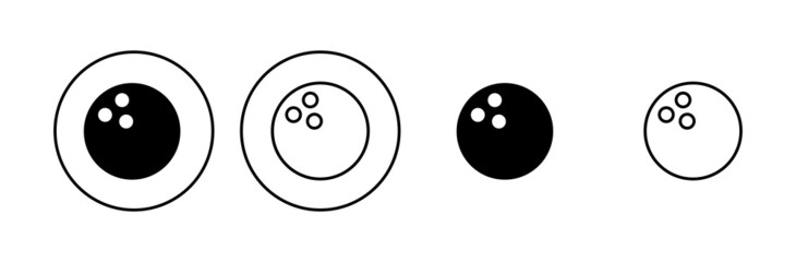 Bowling icon set. bowling ball and pin icon. bowling pins