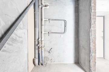 interior of the apartment without decoration in gray colors