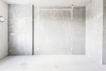 interior of the apartment without decoration in gray colors