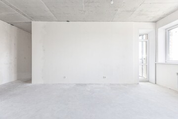 interior of the apartment without decoration in gray colors