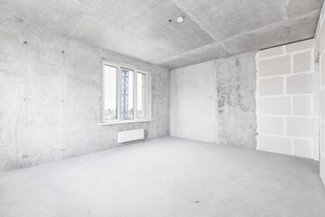 Obraz premium interior of the apartment without decoration in gray colors