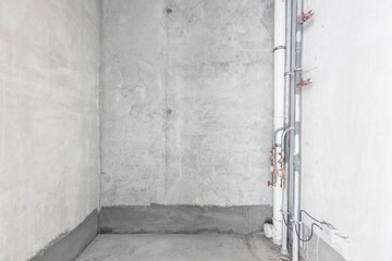 interior of the apartment without decoration in gray colors