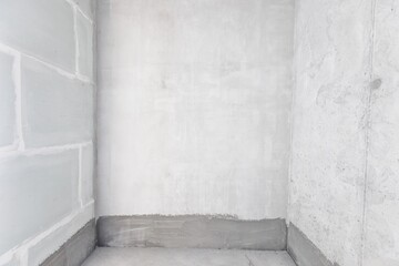 interior of the apartment without decoration in gray colors