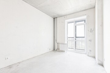 interior of the apartment without decoration in gray colors