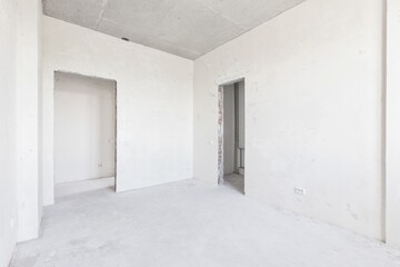 interior of the apartment without decoration in gray colors