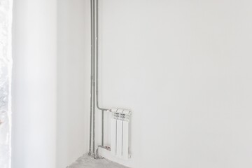 interior of the apartment without decoration in gray colors