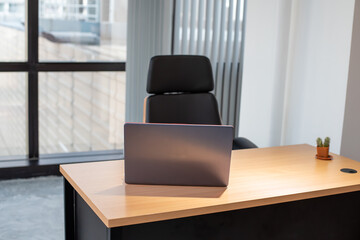 chair,notebook on desk in modern office ,nobody