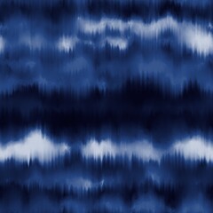 Seamless indigo shibori ombre tie dye pattern for surface print. High quality illustration. Realistic digitally rendered tie dye in perfect repeat for apparel, textile or interior design. © NinjaCodeArtist
