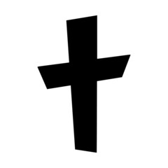 Black cross on a white background. vector illustration