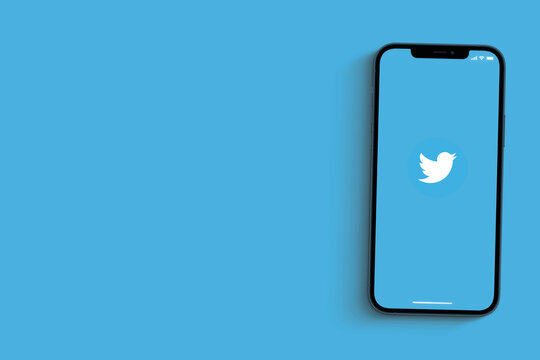 Twitter app on smartphone screen on blue background. Social media app. Rio de Janeiro, RJ, Brazil. June 2021.