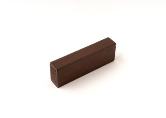 Multicolor toy wooden blocks isolated on white background.