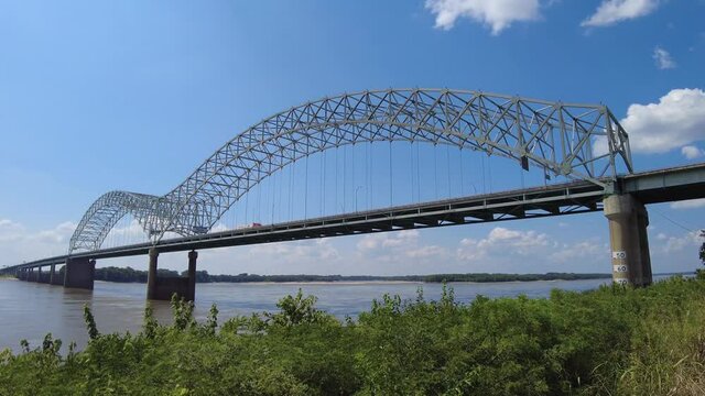 Hernando Desoto Bridge on the Mississippi River at Memphis Tennessee