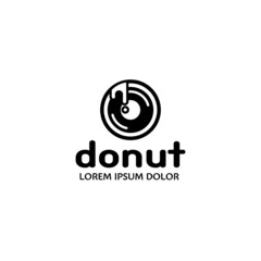 Donut logo. Street food icon. Modern flat restaurant or cafe logotype. Vector design concept. fastfood sign illustration