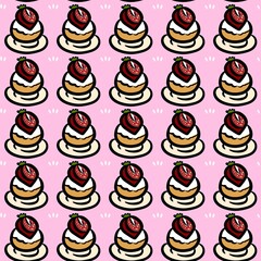 seamless pattern of sweet cake