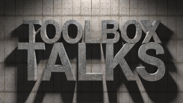 Toolbox Talk safety meeting related to workplace hazards and safe work practice