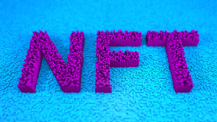NFT Non-Fungible Tokens or NFTs are unique digital assets that cannot be replicated underpinned by blockchain technology - 3D Illustration Rendering