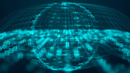 Obraz premium Blockchain crypto currencies bitcoin financial iot cloud computing money records