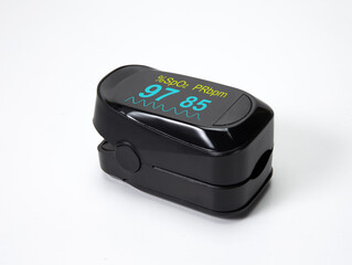 Pulse oximeter isolated on a white background.