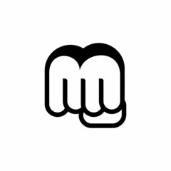 Obraz premium Fist Silhouette vintage style. Vector illustration, hand punch logo vector illustration