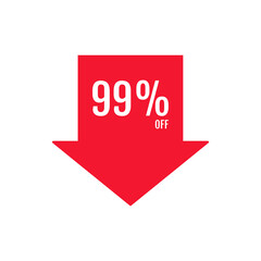 99 Percent Off, Discount Sign, Special offer price signs