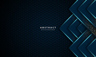 3d abstract light blue hexagon vector illustration of luxury background