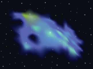 Bluish nebula vector illustration