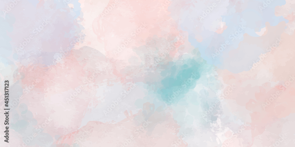 Wall mural watercolor abstract background texture art digital drawing. blue pink yellow abstract watercolor smu