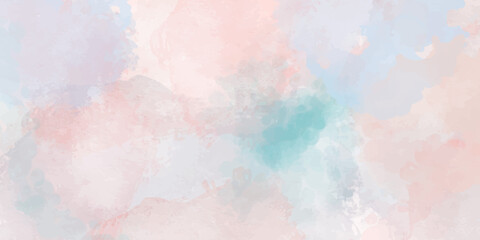 Obraz premium watercolor abstract background texture art digital drawing. blue pink yellow abstract watercolor smudge for background