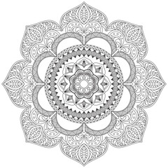 Leaf Flower Petal Coloring Mandala Art Simple Graphic Shape Vector Floral Oriental Outline Vintage Decorative Elements Pattern Illustration Islam Arabic Indian Turkish Mystic Religion Morals Lotus