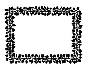 Frame is made from the leaves liana silhouette
