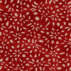 Naadloos rood patroon met bloemenachtergrond