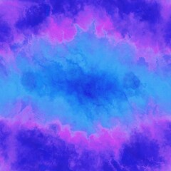 Seamless abstract watercolor tie dye background in pink and blue
