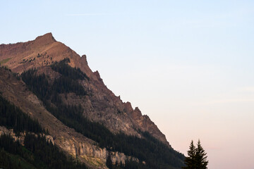 Early morning sunrise on the sharp peaks Beartooth Mountains, Cooke City, Montana
