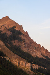 Early morning sunrise on the sharp peaks Beartooth Mountains, Cooke City, Montana
