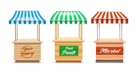 Wood fair stands © vectortatu