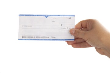 Woman's Hand Holding a Check