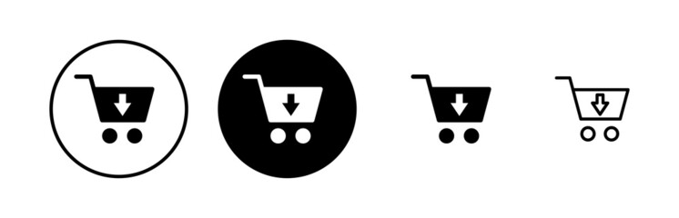 Shopping icons set. Shopping cart icon. Basket icon. Trolley