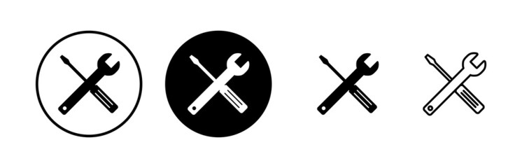 Repair icons set. Wrench and screwdriver icon. Settings vector icon. Maintenance