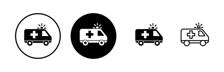 Ambulance Icons set. Ambulance Icon Design