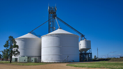 Big White Silos in a New South Wales Country Town