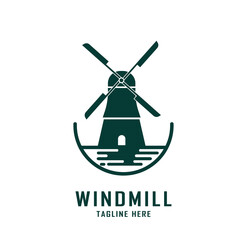windmill simple logo design template design