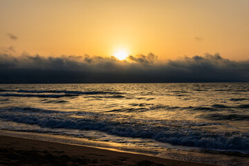 Fototapeta premium Beautiful sunrise over the Black sea in Bulgaria