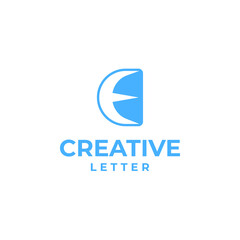 Creative letter e logo, creative alphabet logo, letter e design concept, script font design, geometric alphabet concept, round logo