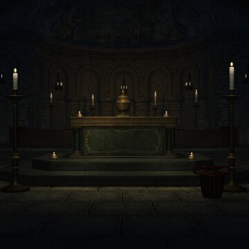 3d illustration of an fantasy background with a mystical atmosphere 