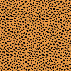 Abstract modern leopard seamless pattern. Animals trendy background. Beige and black decorative vector stock illustration for print, card, postcard, fabric, textile. Modern ornament of stylized skin