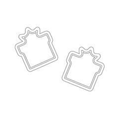 Set of outline gingerbread cookies on white.