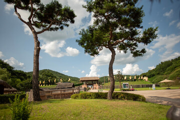 Obraz premium village on the river